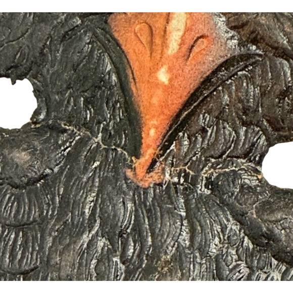 Vintage German Halloween Die Cut Owl Perched Bird Eyes HTF Embossed Pressed READ - Picture 15 of 17